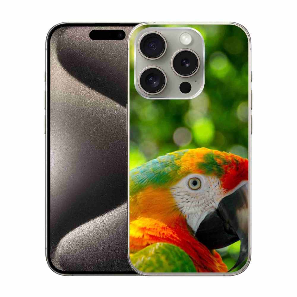 Gelový kryt mmCase na iPhone 15 Pro - papoušek ara 3