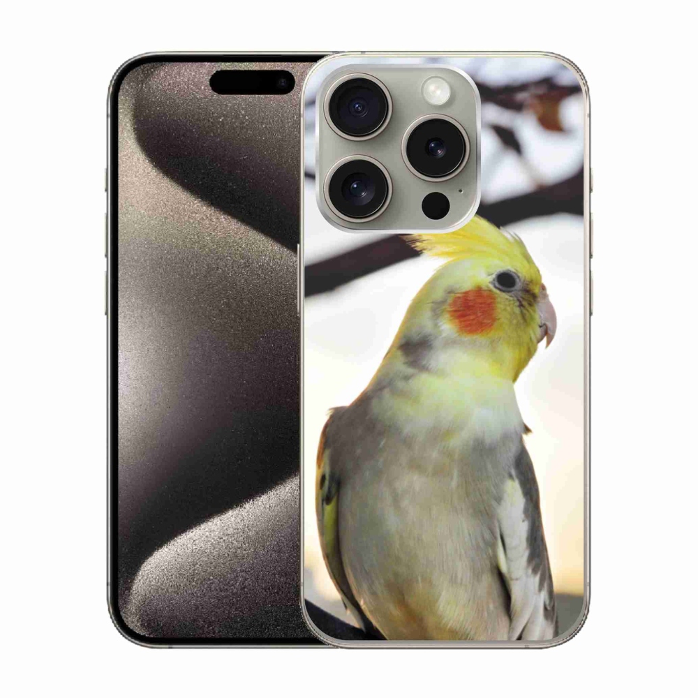 Gelový kryt mmCase na iPhone 15 Pro - papoušek korela
