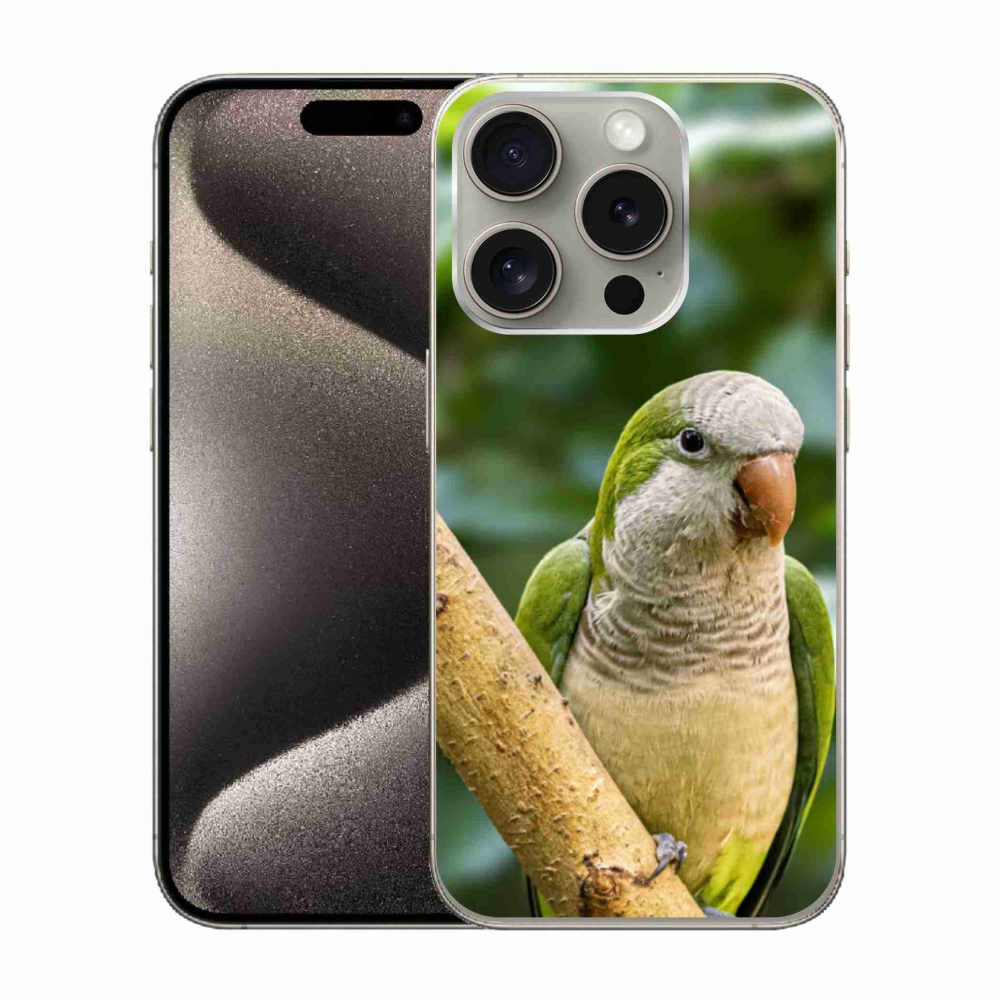 Gelový kryt mmCase na iPhone 15 Pro - papoušek mníšek