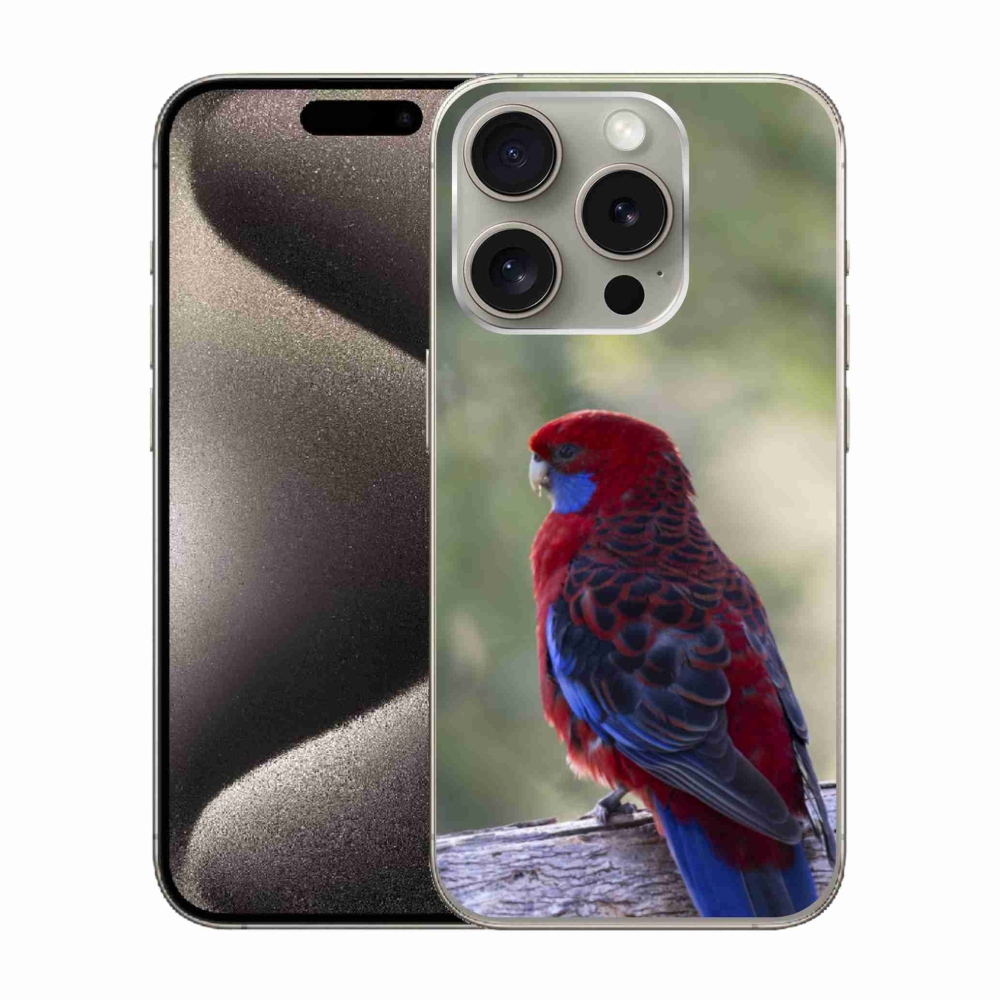 Gelový kryt mmCase na iPhone 15 Pro - papoušek rosela