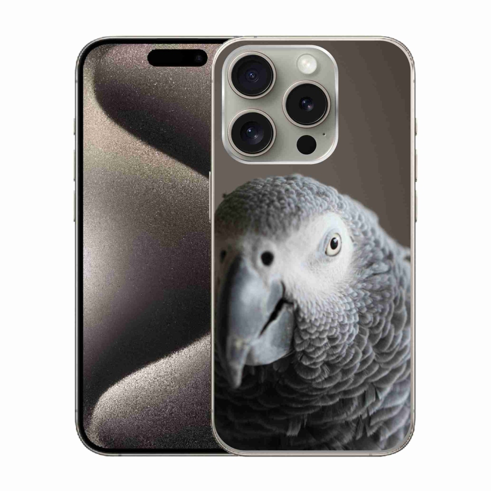Gelový kryt mmCase na iPhone 15 Pro - papoušek žako 2