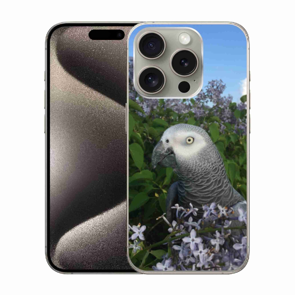 Gelový kryt mmCase na iPhone 15 Pro - papoušek žako