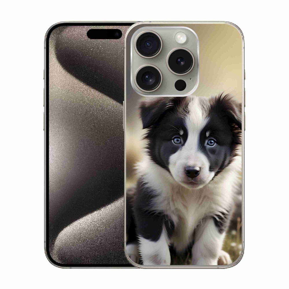 Gelový kryt mmCase na iPhone 15 Pro - roztomilá border kolie