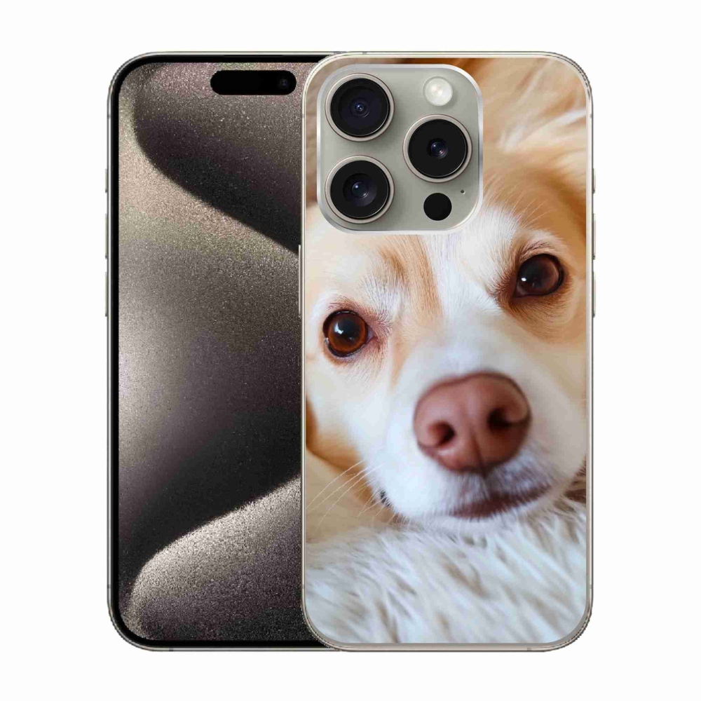Gelový kryt mmCase na iPhone 15 Pro - Roztomilá čivava
