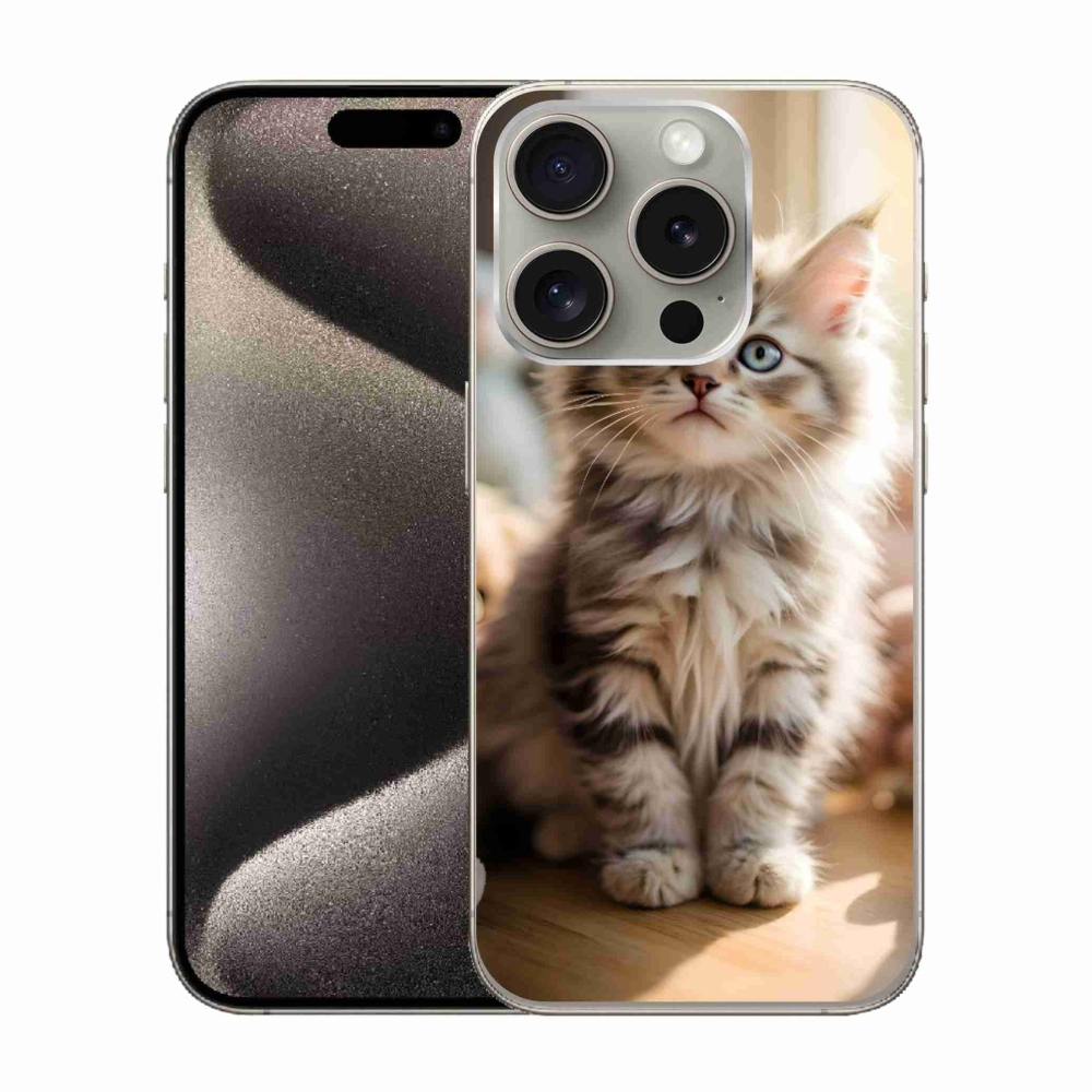 Gelový kryt mmCase na iPhone 15 Pro - roztomilé kotě 10
