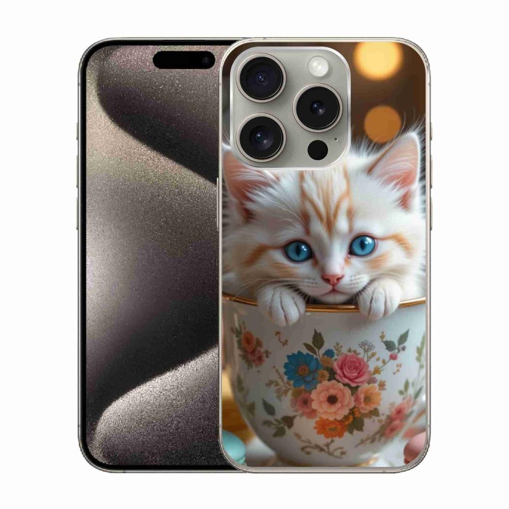Gelový kryt mmCase na iPhone 15 Pro - roztomilé kotě 6