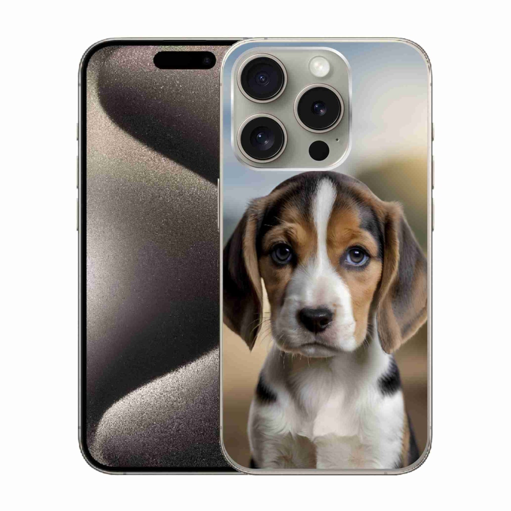 Gelový kryt mmCase na iPhone 15 Pro - roztomilý bígl