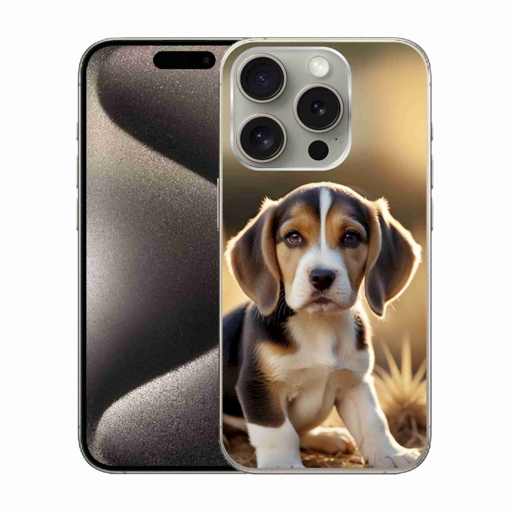 Gelový kryt mmCase na iPhone 15 Pro - roztomilý bígl
