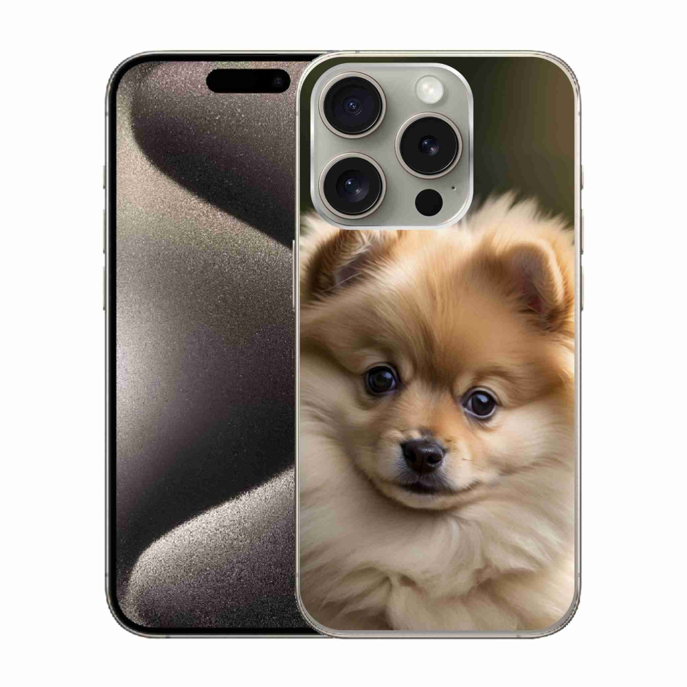 Gelový kryt mmCase na iPhone 15 Pro - roztomilý pomeranian 2