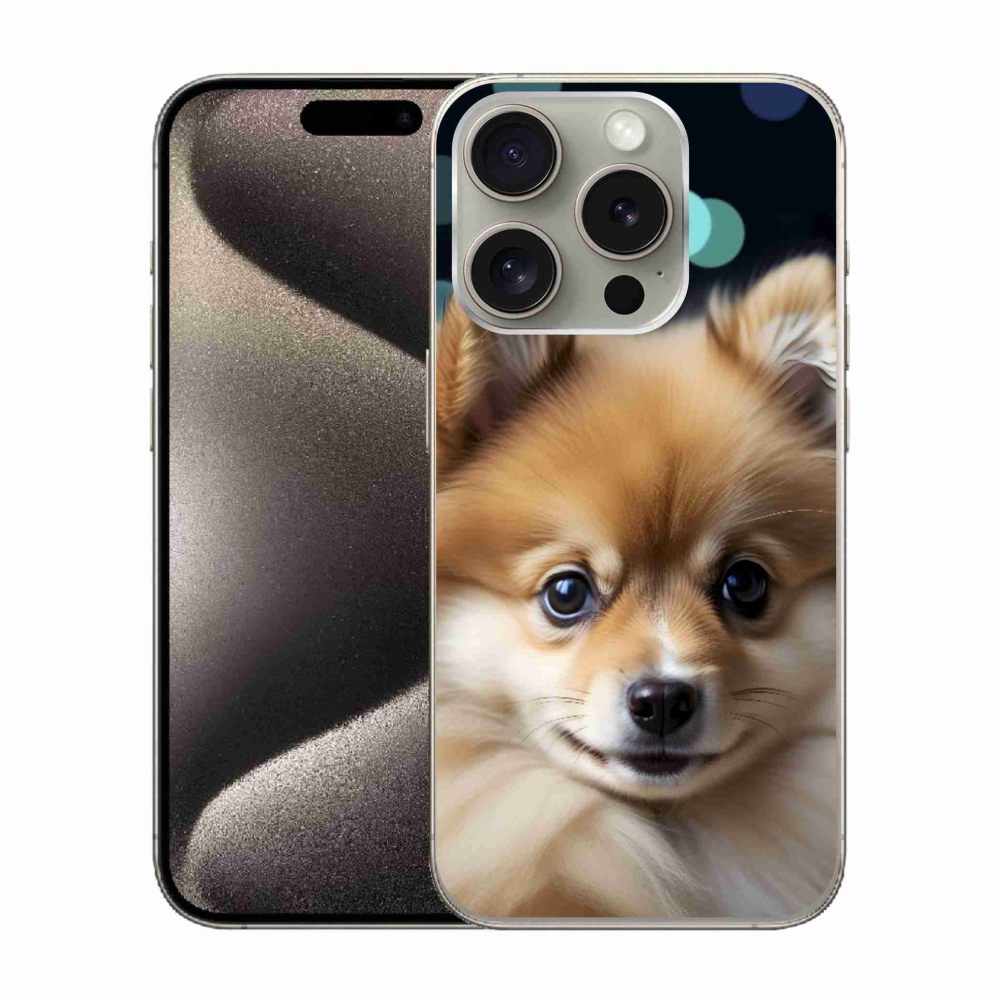 Gelový kryt mmCase na iPhone 15 Pro - roztomilý pomeranian