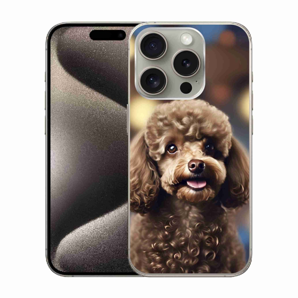 Gelový kryt mmCase na iPhone 15 Pro - roztomilý pudl