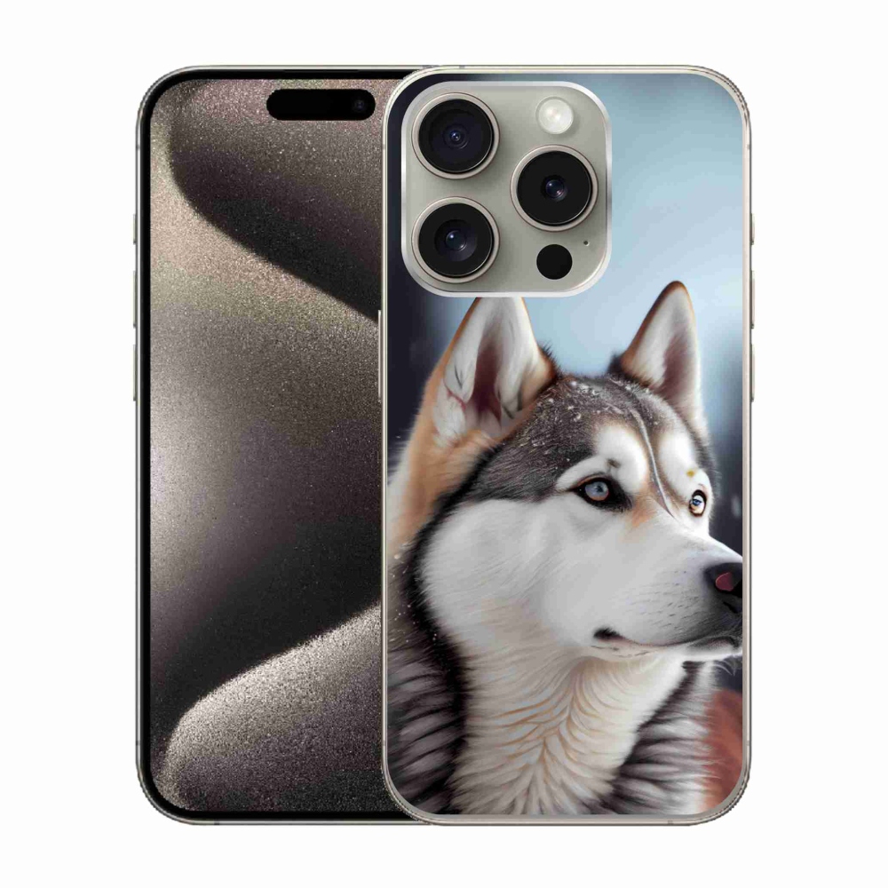 Gelový kryt mmCase na iPhone 15 Pro - sibiřský husky
