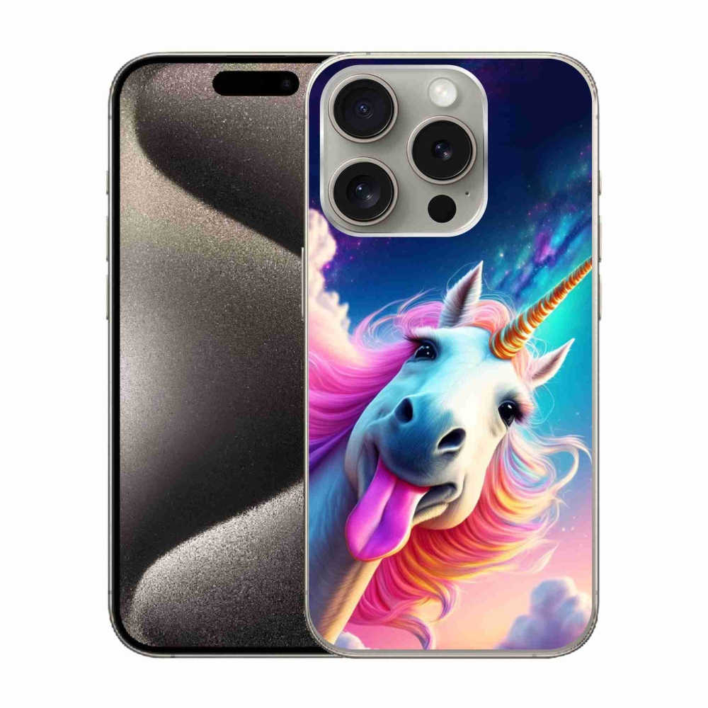 Gelový kryt mmCase na iPhone 15 Pro - šílený jednorožec