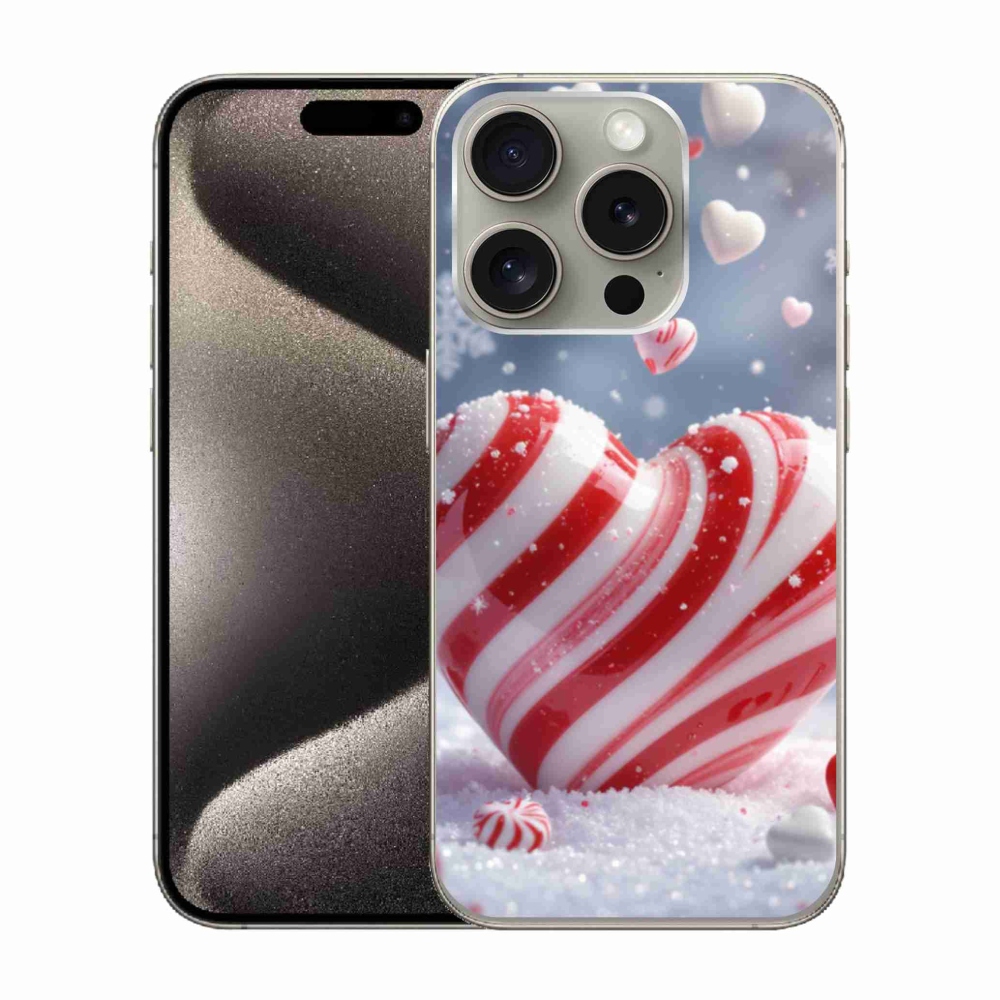 Gelový kryt mmCase na iPhone 15 Pro - sladké srdce