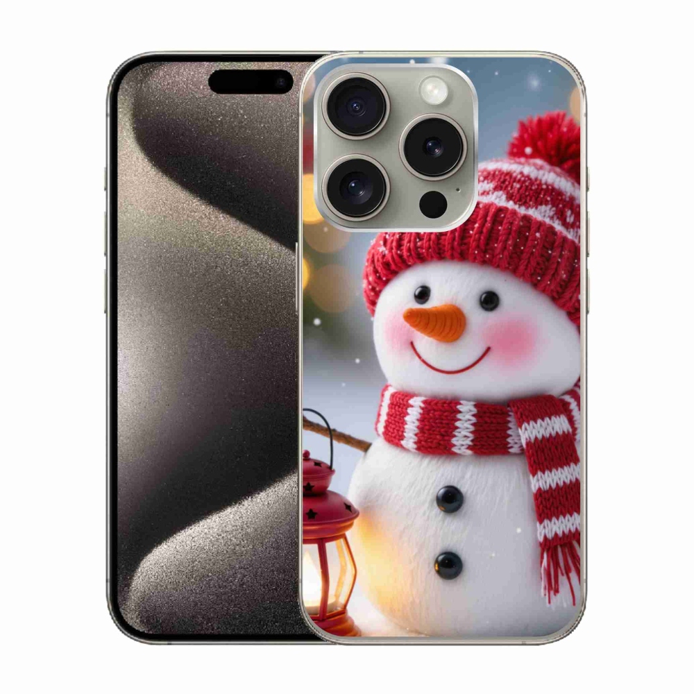 Gelový kryt mmCase na iPhone 15 Pro - sněhulák 2