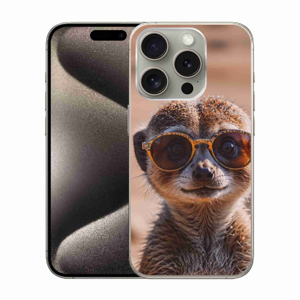 Gelový kryt mmCase na iPhone 15 Pro - stylová surikata