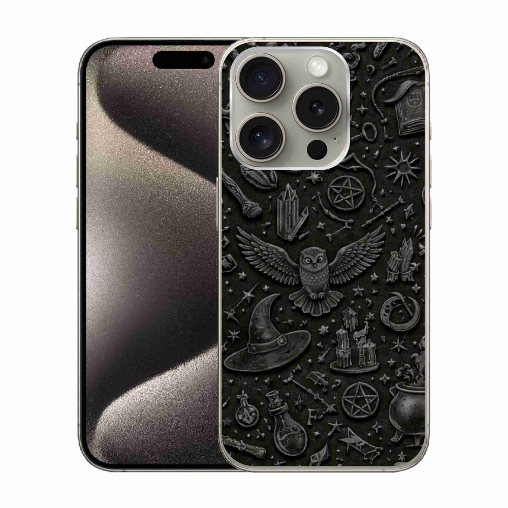 Gelový kryt mmCase na iPhone 15 Pro - tmavý magický svět