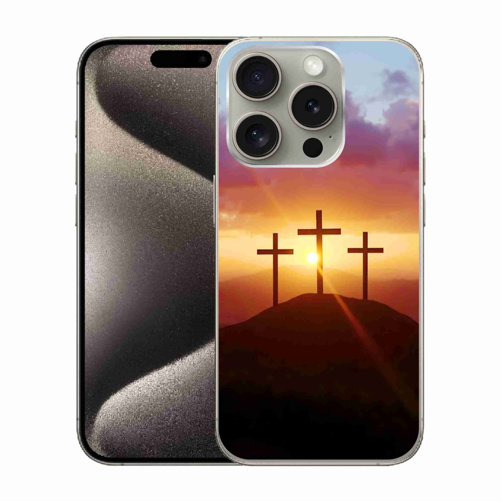 Gelový kryt mmCase na iPhone 15 Pro - tři kříže