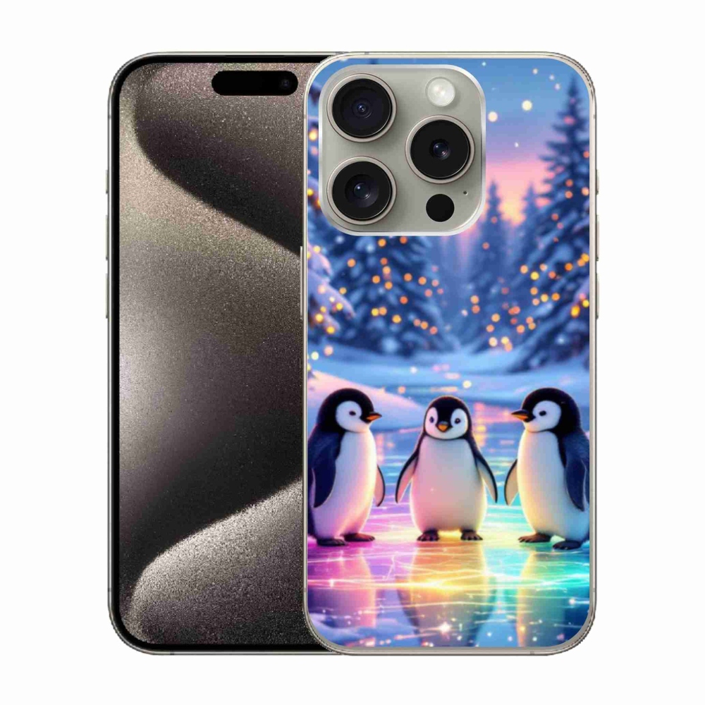 Gelový kryt mmCase na iPhone 15 Pro - tučnáci