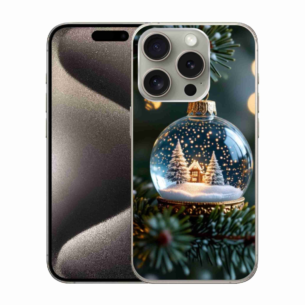 Gelový kryt mmCase na iPhone 15 Pro - vánoční koule 2