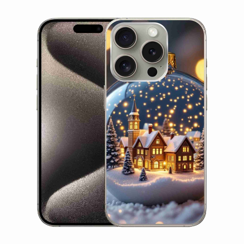 Gelový kryt mmCase na iPhone 15 Pro - vánoční koule 4