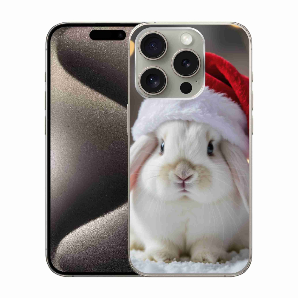 Gelový kryt mmCase na iPhone 15 Pro - vánoční králík