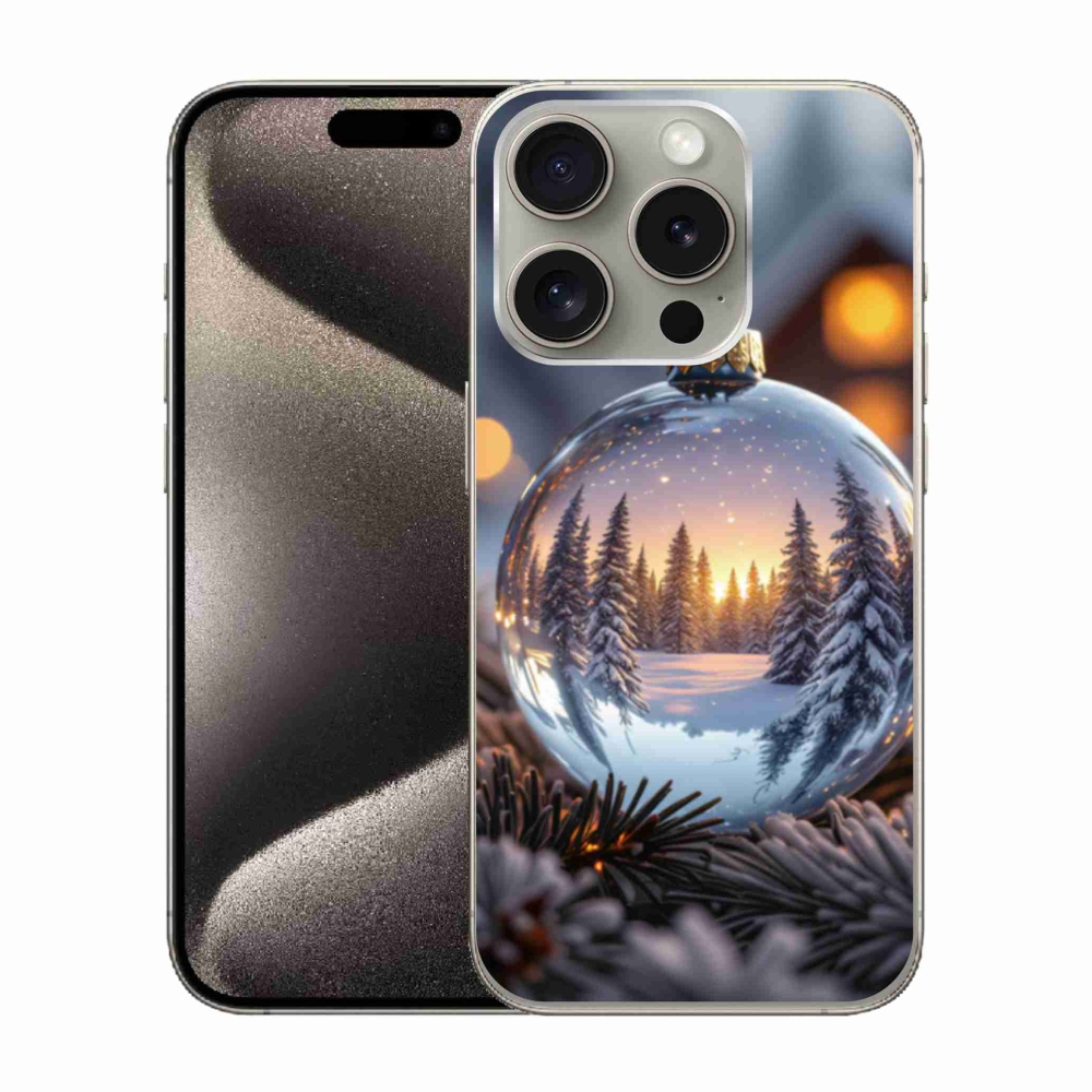 Gelový kryt mmCase na iPhone 15 Pro - vánoční ozdoba