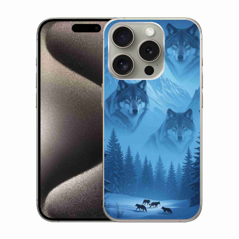 Gelový kryt mmCase na iPhone 15 Pro - vlčí smečka