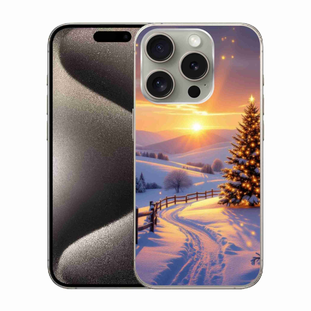 Gelový kryt mmCase na iPhone 15 Pro - zimní krajina
