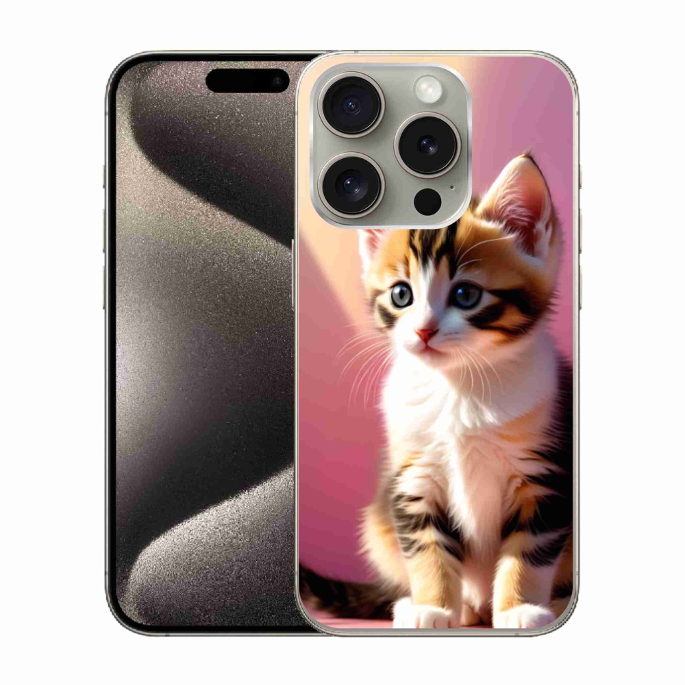 Gelový kryt mmCase na iPhone 15 Pro - zvědavé kotě 2