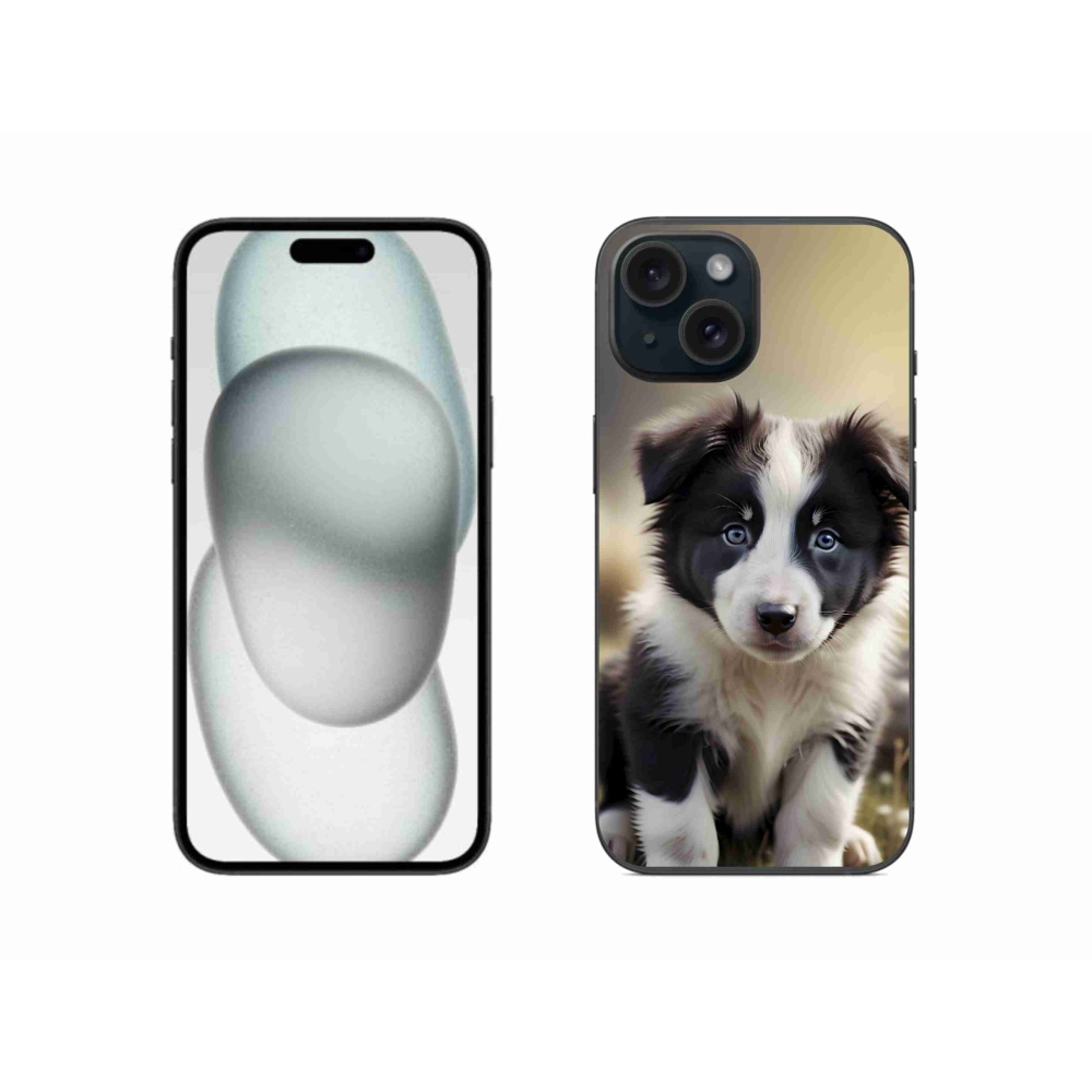 Gelový kryt mmCase na iPhone 15 - roztomilá border kolie