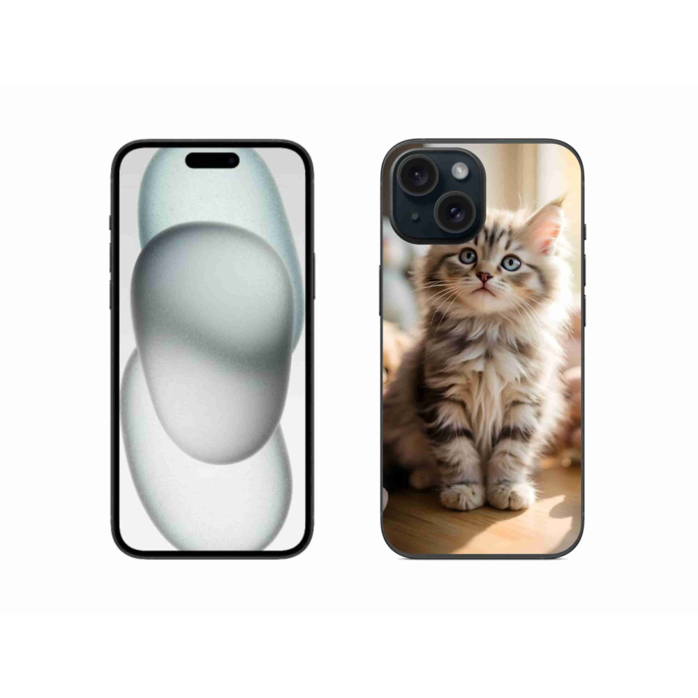 Gelový kryt mmCase na iPhone 15 - roztomilé kotě 10