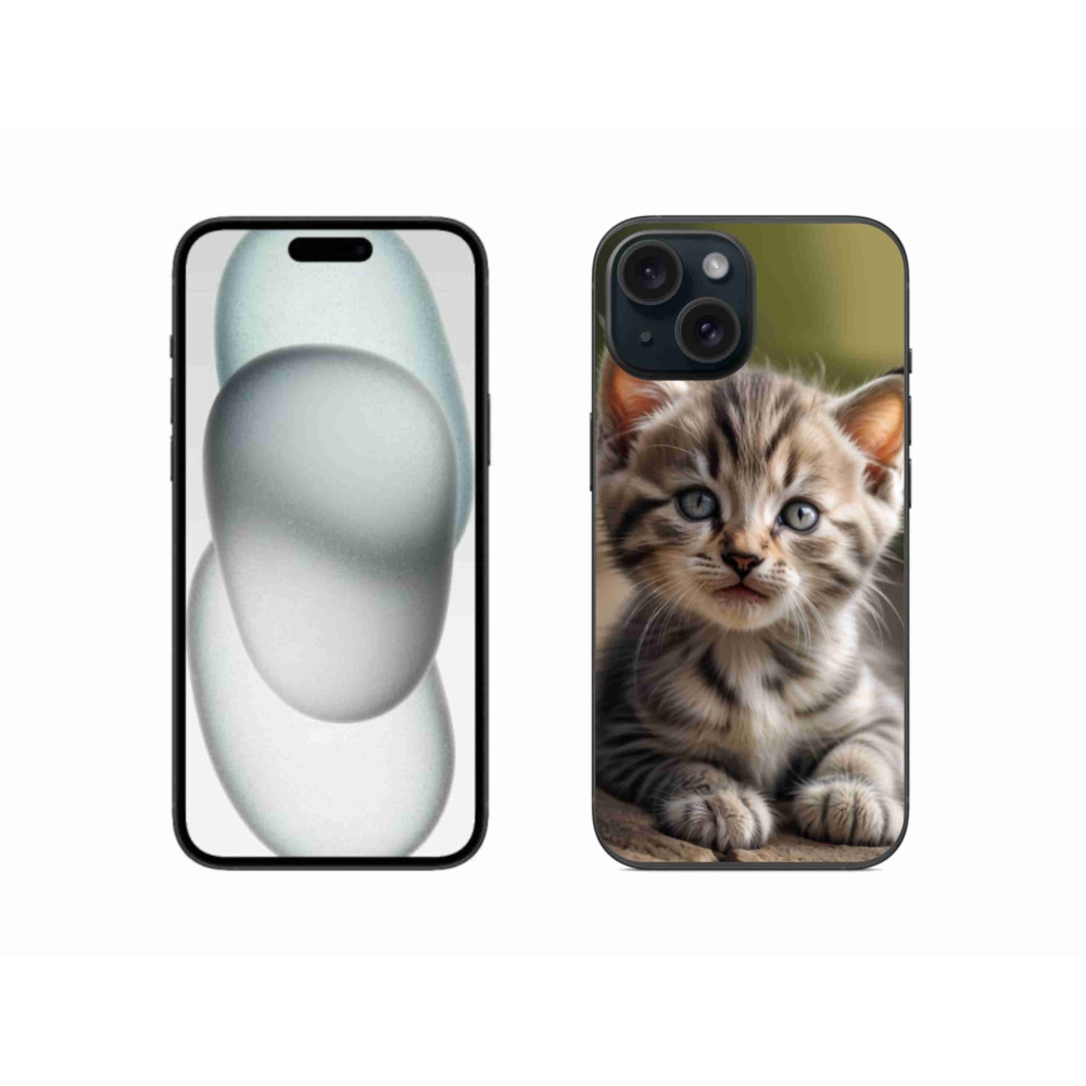Gelový kryt mmCase na iPhone 15 - roztomilé kotě 9