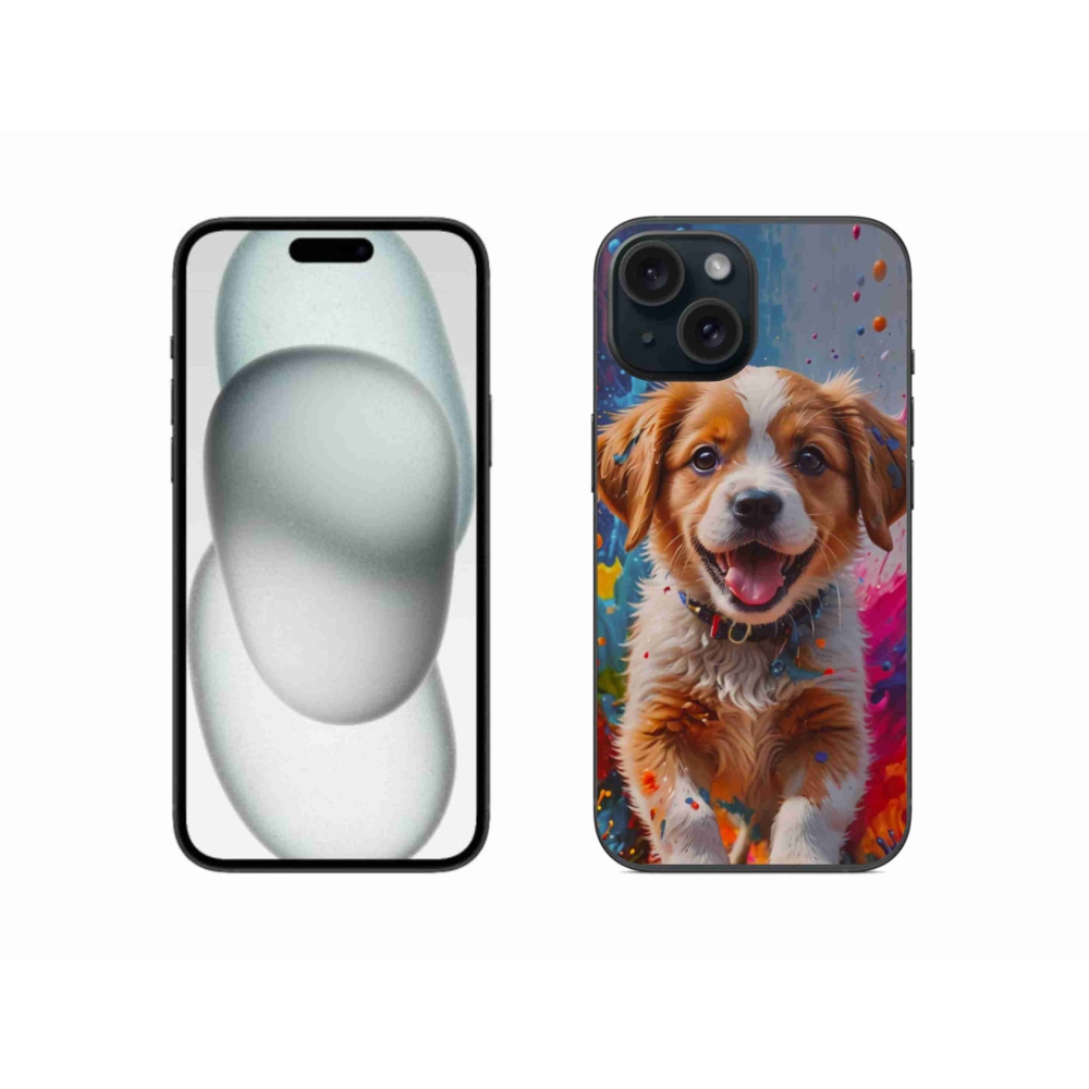 Gelový kryt mmCase na iPhone 15 - roztomilé štěně 3