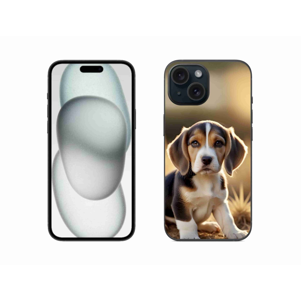 Gelový kryt mmCase na iPhone 15 - roztomilý bígl