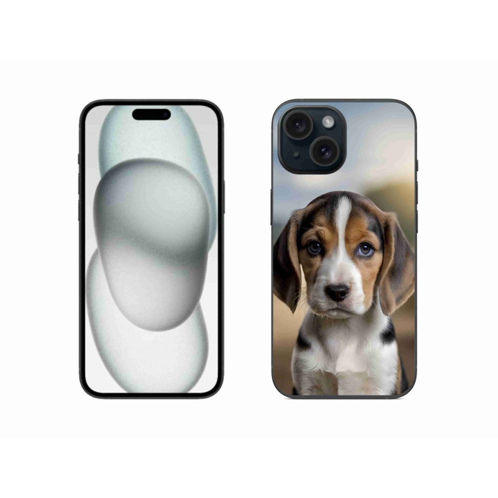 Gelový kryt mmCase na iPhone 15 - roztomilý bígl
