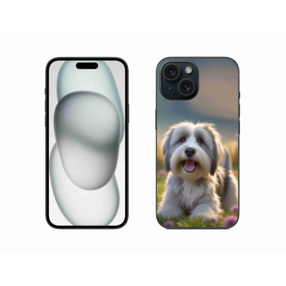 Gelový kryt mmCase na iPhone 15 - roztomilý havanský psík