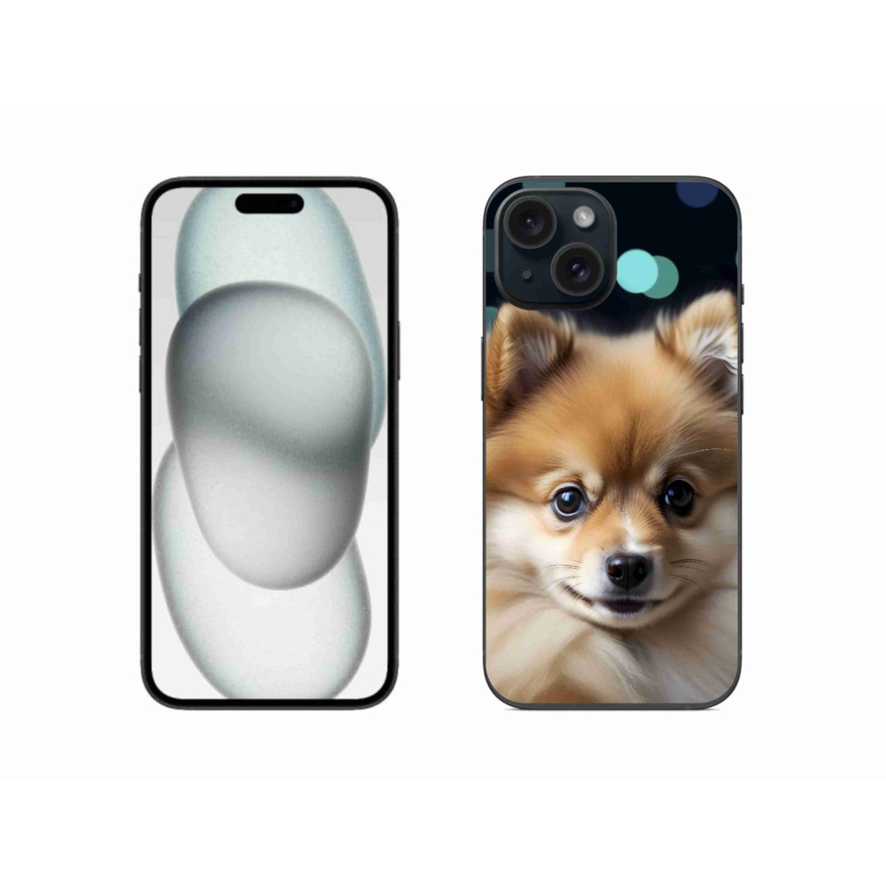 Gelový kryt mmCase na iPhone 15 - roztomilý pomeranian