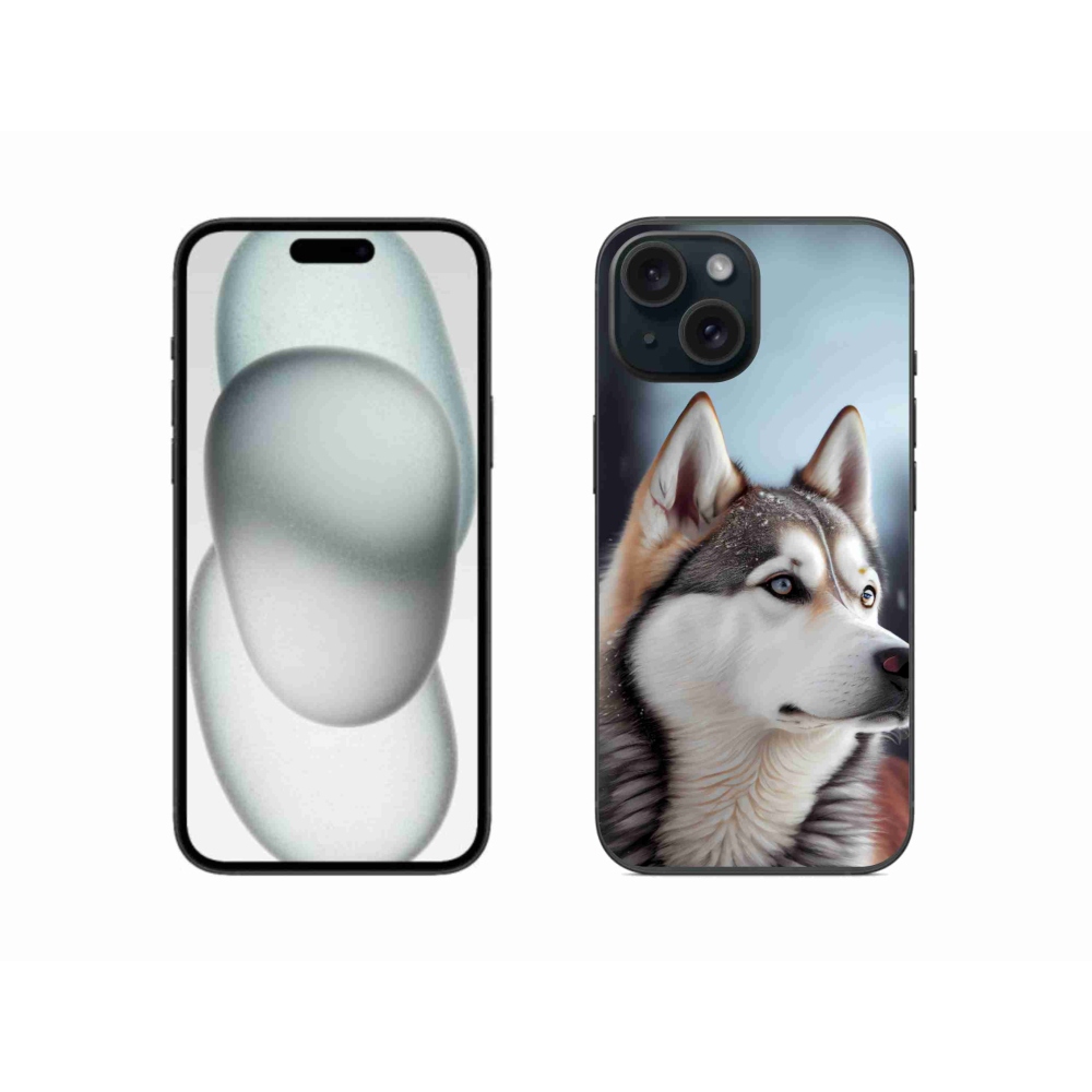 Gelový kryt mmCase na iPhone 15 - sibiřský husky
