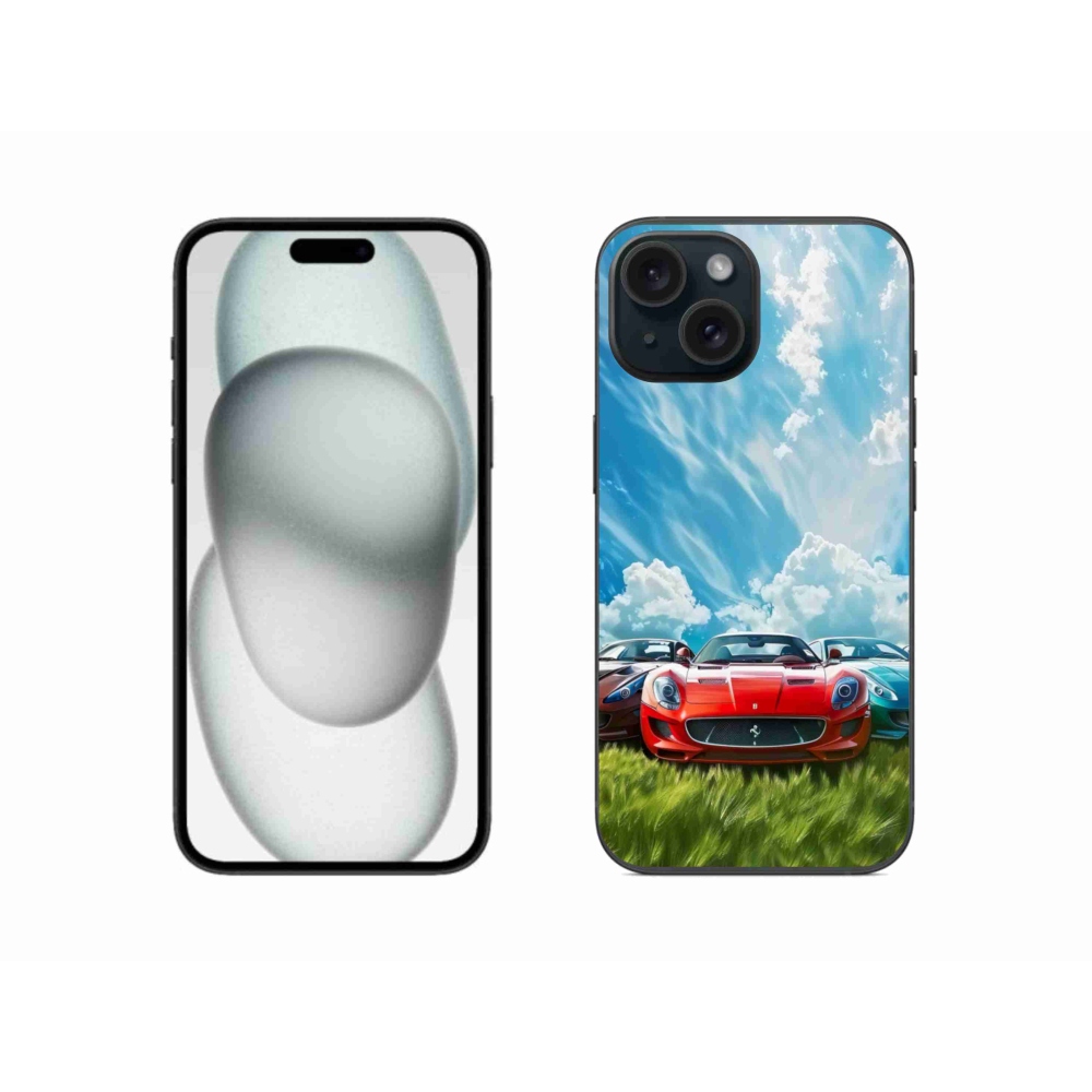 Gelový kryt mmCase na iPhone 15 - sportovní vozy