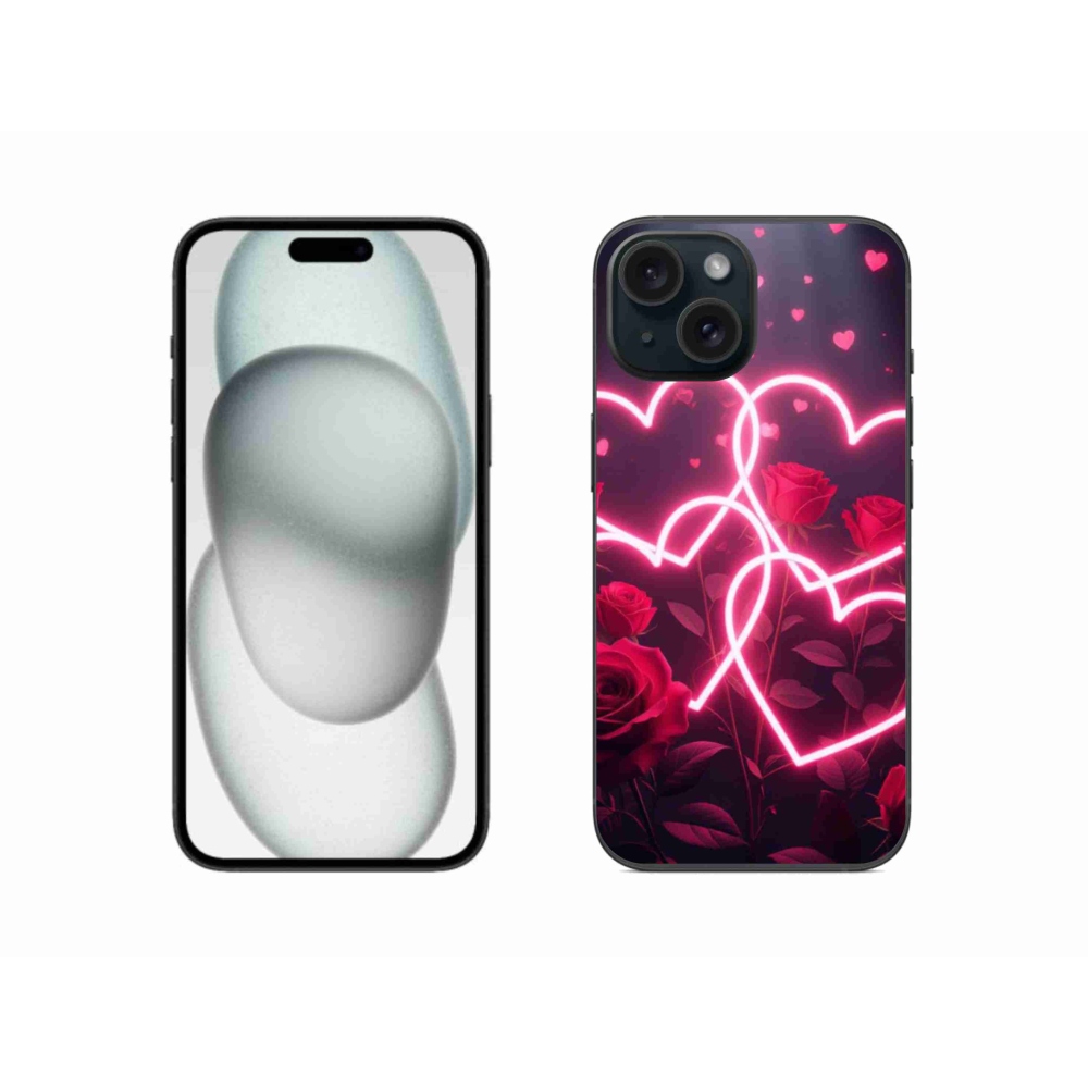 Gelový kryt mmCase na iPhone 15 - srdce lásky