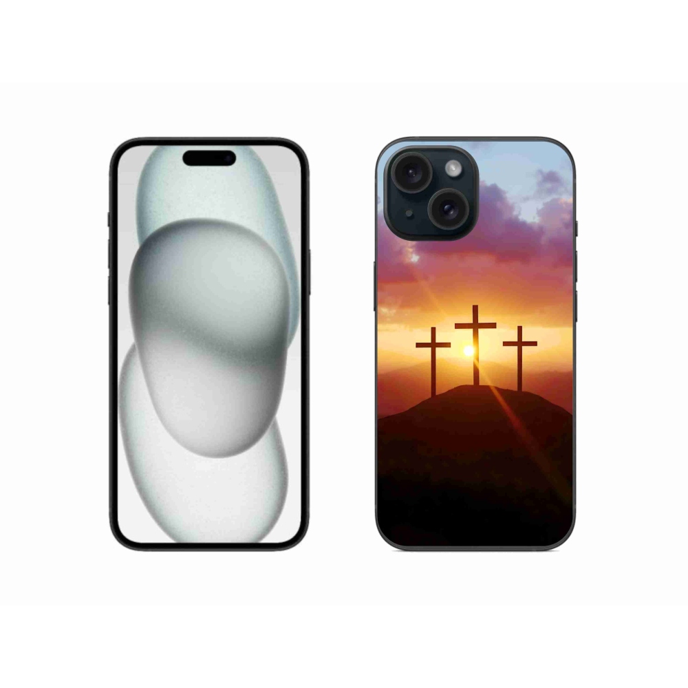 Gelový kryt mmCase na iPhone 15 - tři kříže