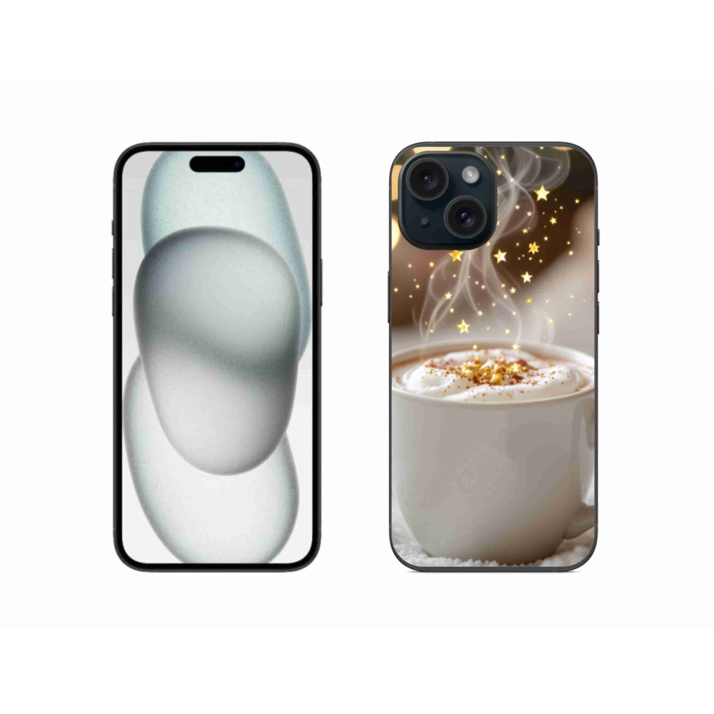 Gelový kryt mmCase na iPhone 15 - vánoční horký nápoj