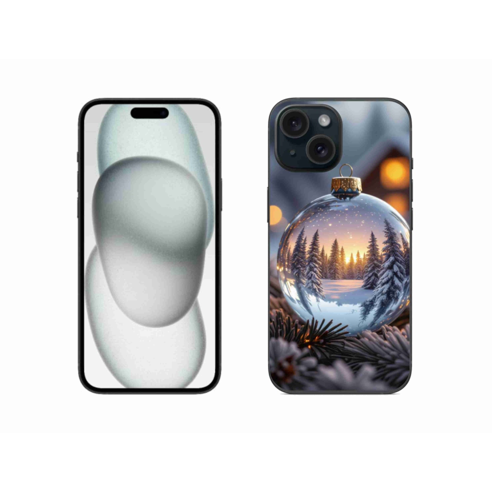 Gelový kryt mmCase na iPhone 15 - vánoční ozdoba