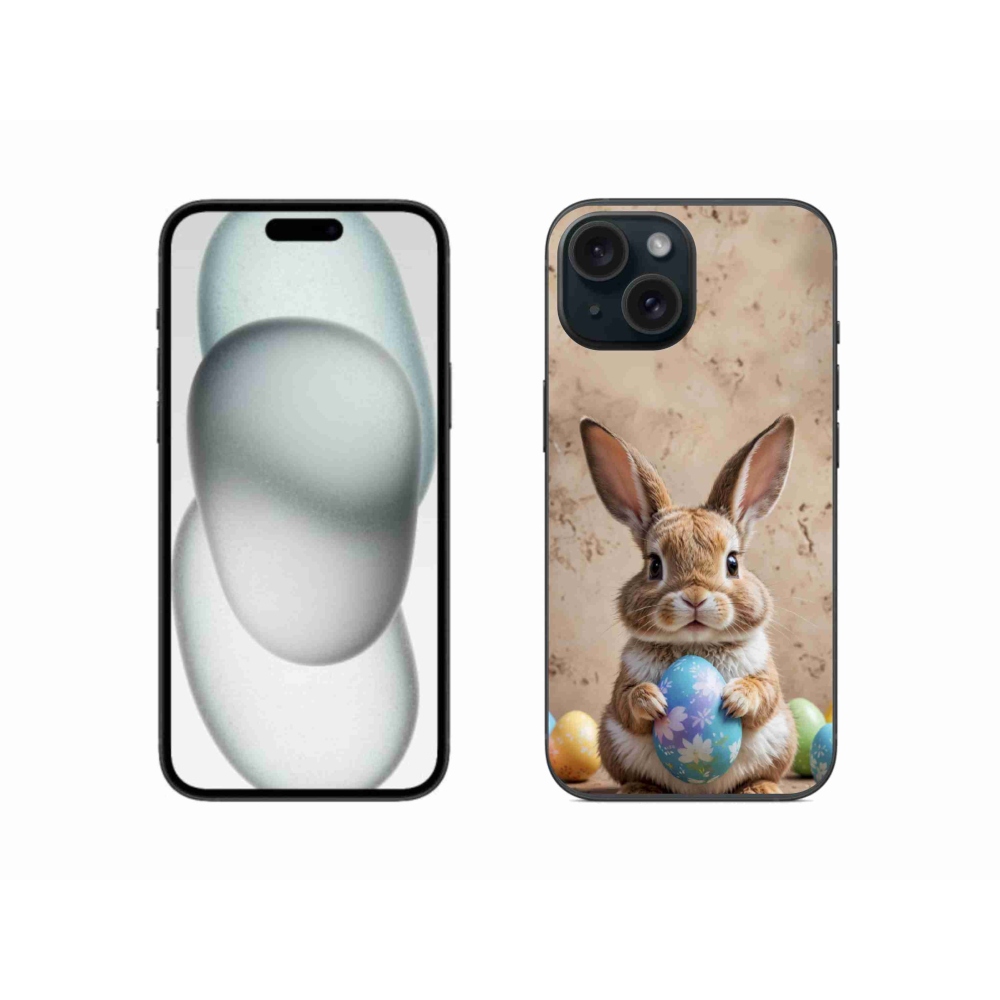 Gelový kryt mmCase na iPhone 15 - velikonoční králíček