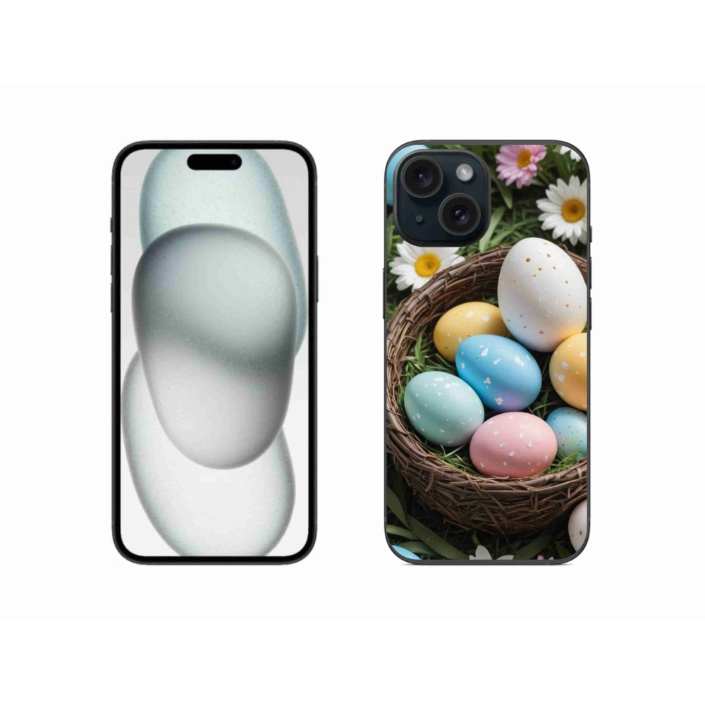 Gelový kryt mmCase na iPhone 15 - velikonoční vajíčka 2