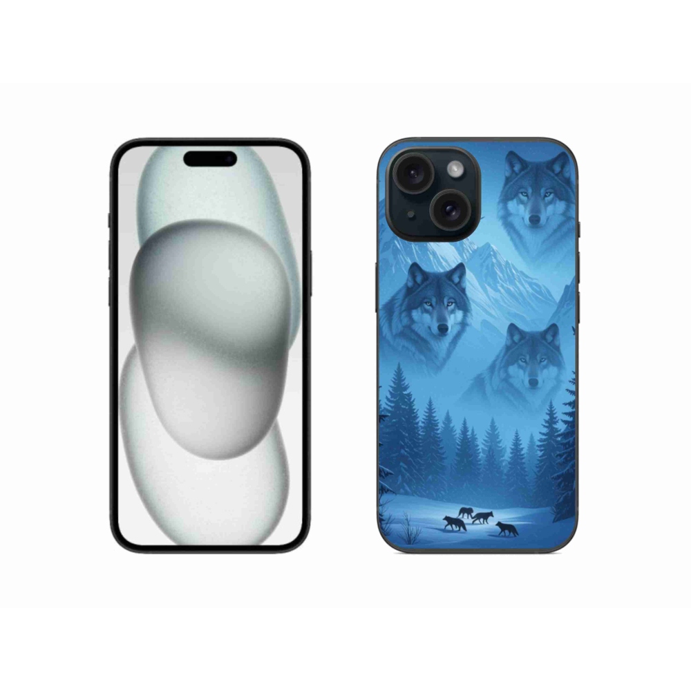 Gelový kryt mmCase na iPhone 15 - vlčí smečka