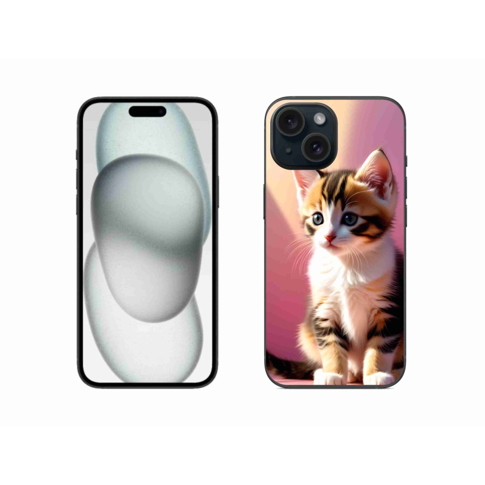 Gelový kryt mmCase na iPhone 15 - zvědavé kotě 2