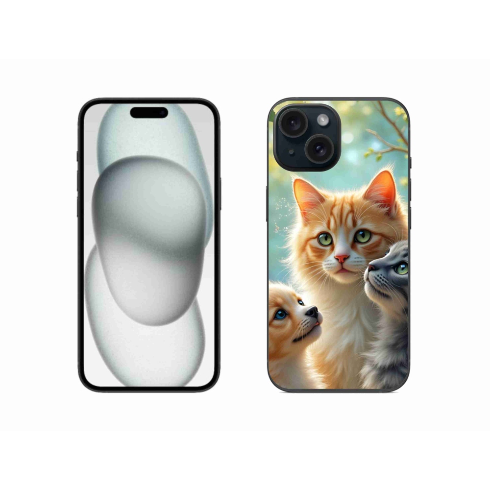 Gelový kryt mmCase na iPhone 15 - zvířecí přátelství 2