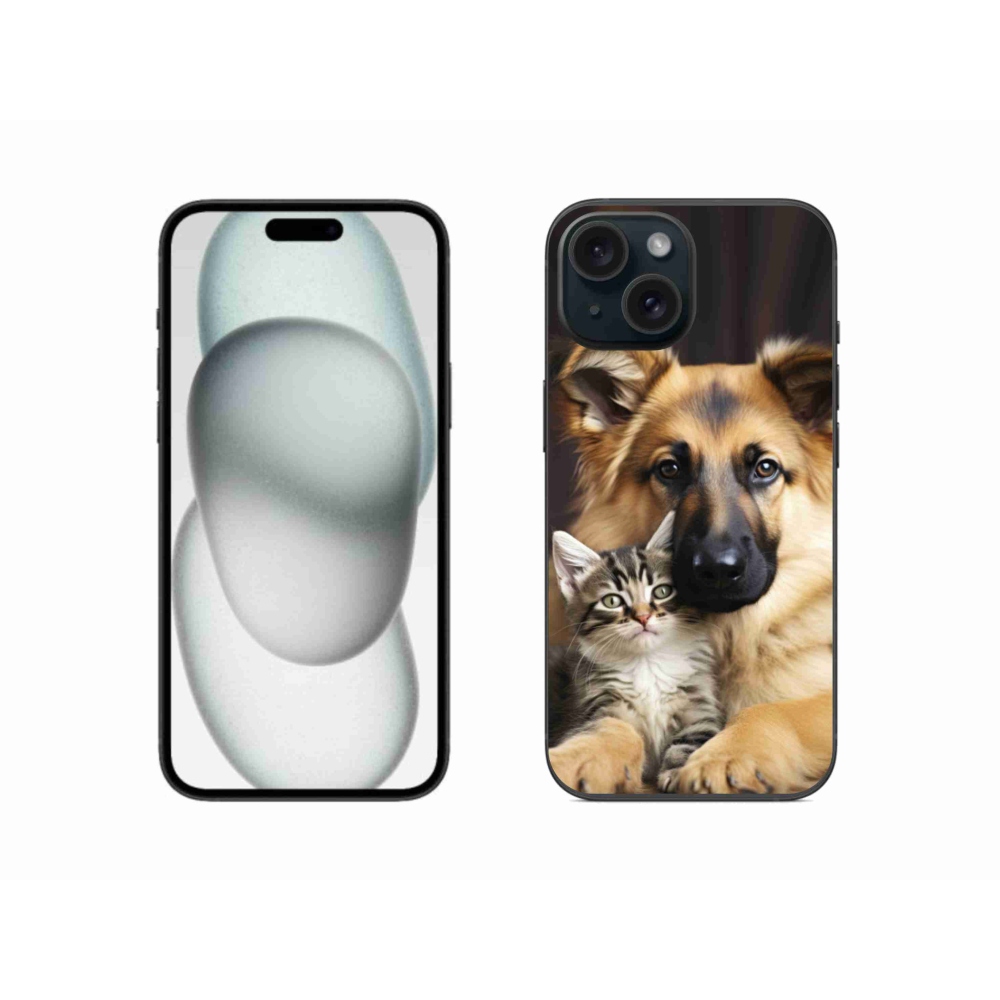 Gelový kryt mmCase na iPhone 15 - zvířecí přátelství